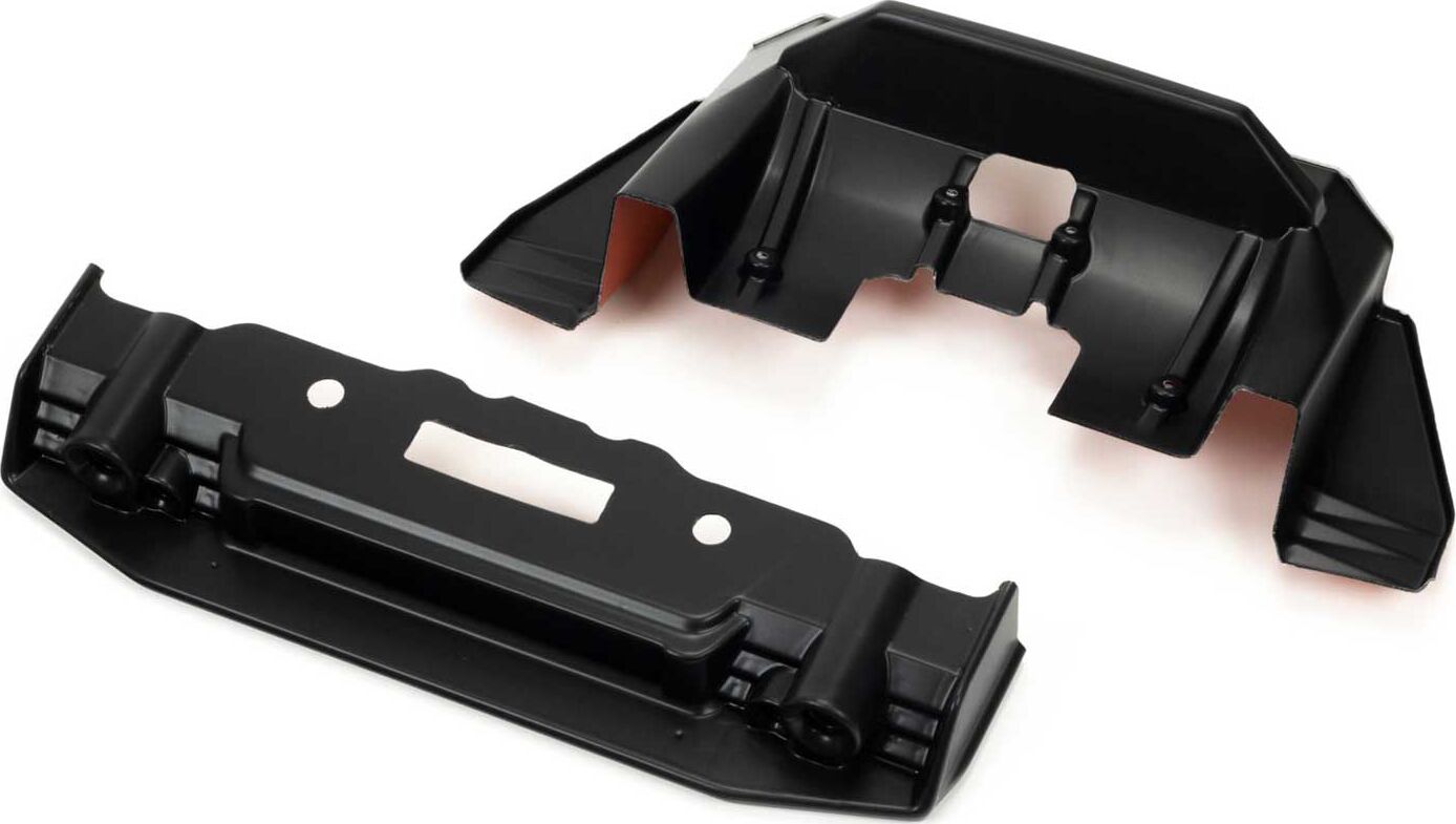 1/7 Painted Splitter And Diffuser, Black and Orange: FELONY 6S BLX
